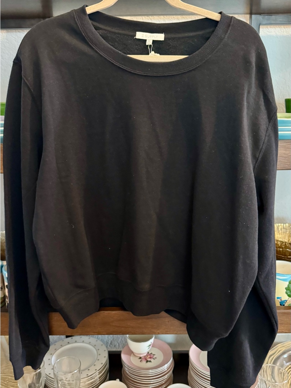 Z Supply Black Crew Neck Sweater